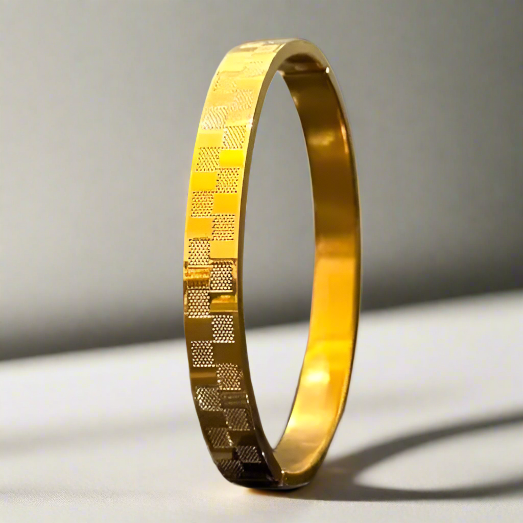 Square Cut Kada | 22 Kt Gold Plated