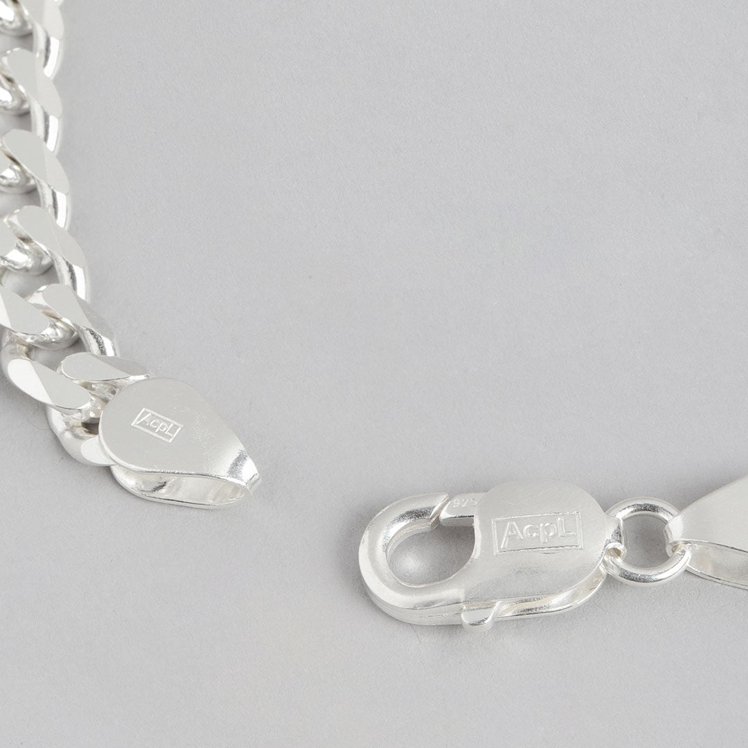 Classic Silver Elegance Men's 925 Sterling Silver Plated Bracelet