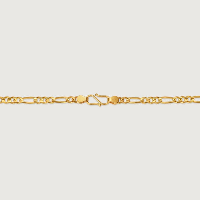 Figaro Link Chain | 22 Kt Gold Plated