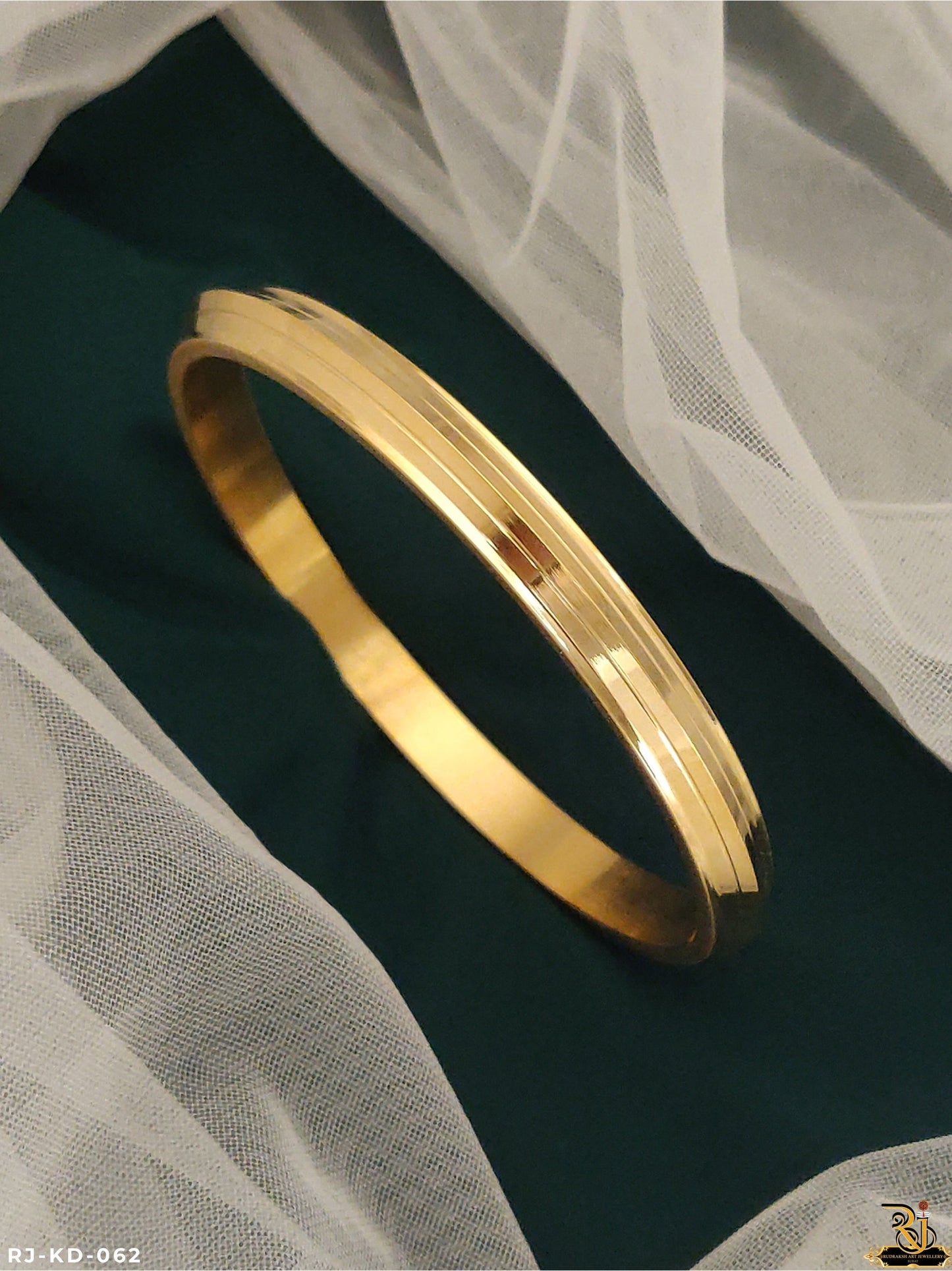 Men's Four Lined Kada | 22kt Gold Plated