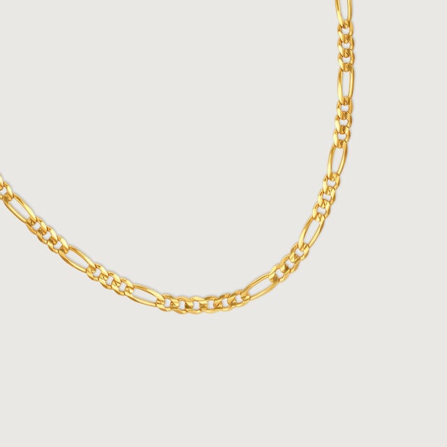 Figaro Link Chain | 22 Kt Gold Plated
