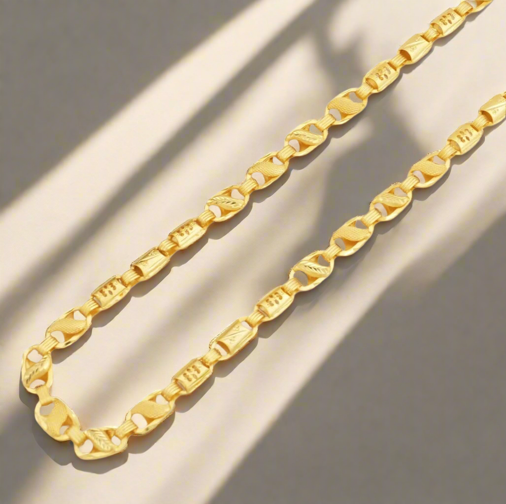 Leaf Lotus Chain Men | 22 Kt Gold Plated