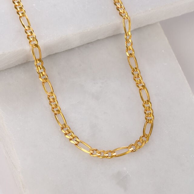 Figaro Link Chain | 22 Kt Gold Plated