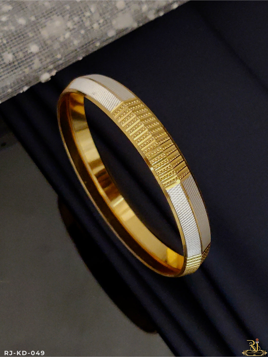 Alternate Tone Kada for Men | 22 Kt Gold Plated