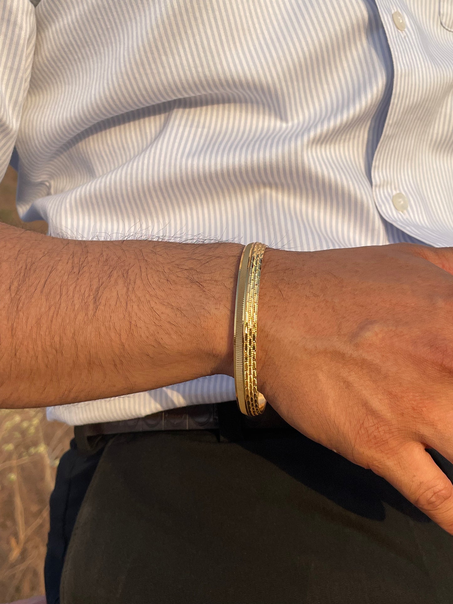 AuraBand Men's Kada | 22Kt Gold Plated