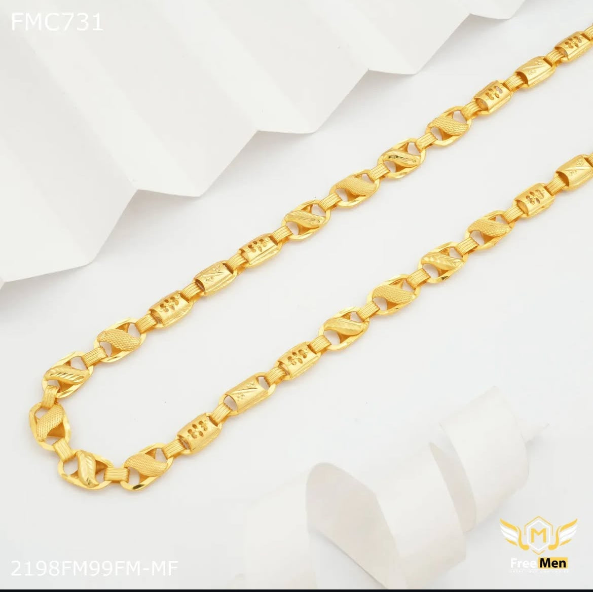 Leaf Lotus Chain Men | 22 Kt Gold Plated