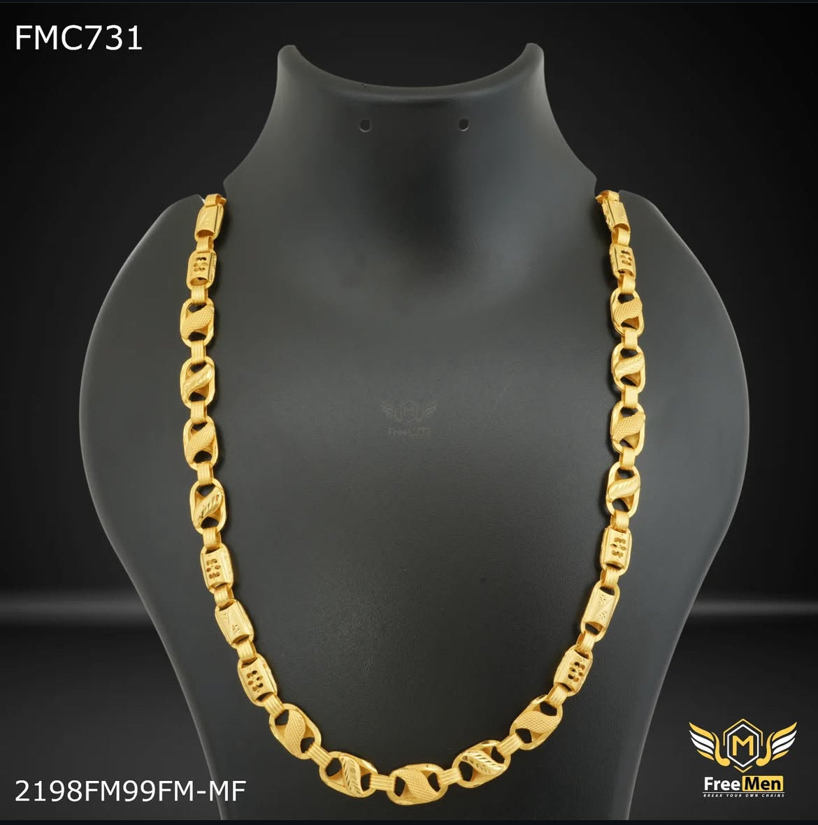 Leaf Lotus Chain Men | 22 Kt Gold Plated