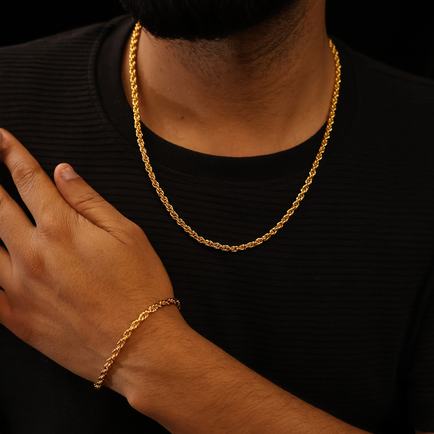 Disco Rope Bracelet (18K Gold Plating) - 3.5 MM