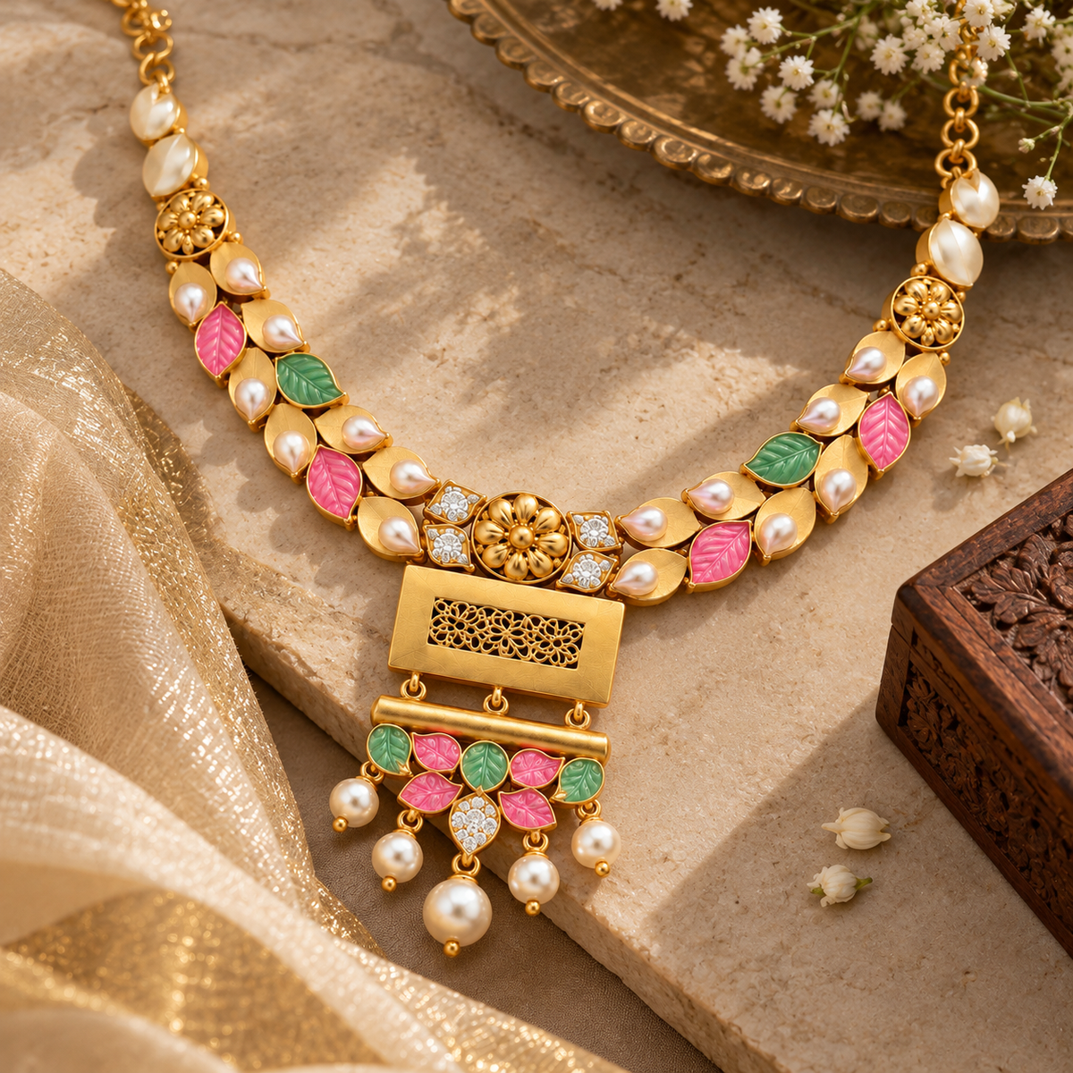 Rajwada Meenakari Necklace | 925 Sterling Silver