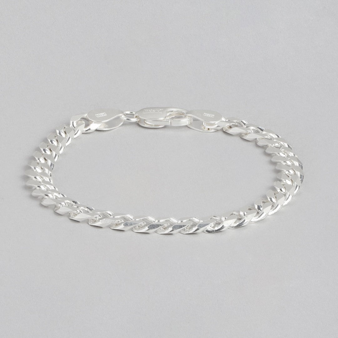 Classic Silver Elegance Men's 925 Sterling Silver Plated Bracelet