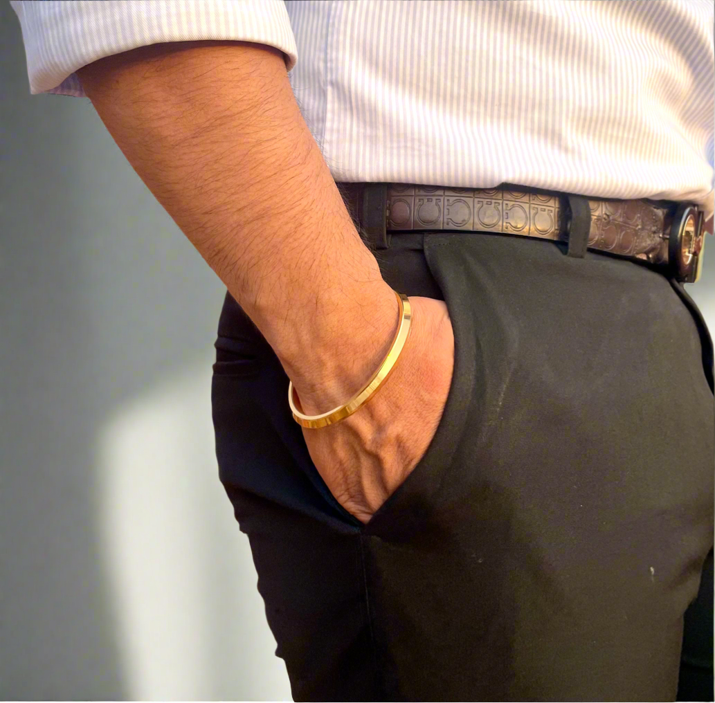 Men's Punjabi Kada | 22kt Gold Plated