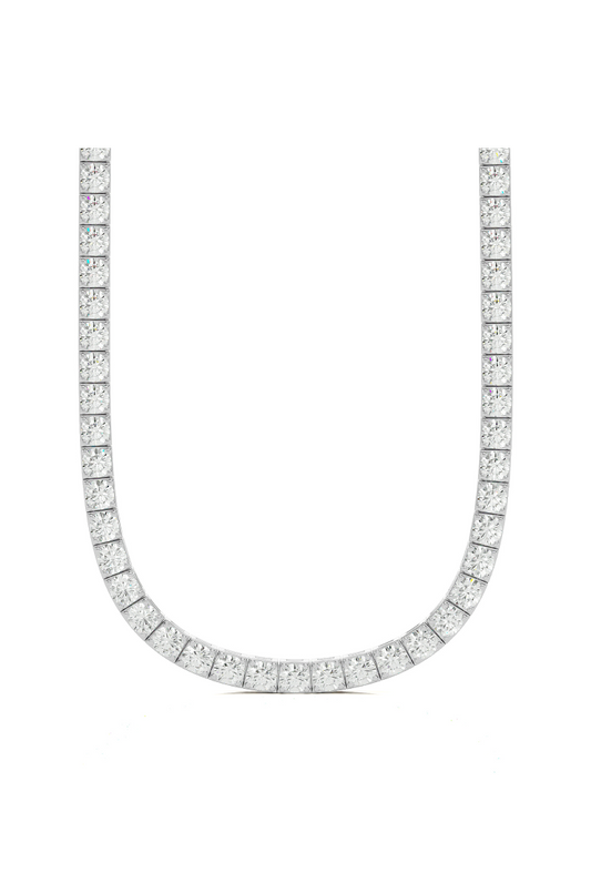 Round Cut Tennis Chain in White Gold