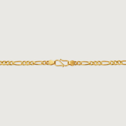 Figaro Link Chain | 22 Kt Gold Plated