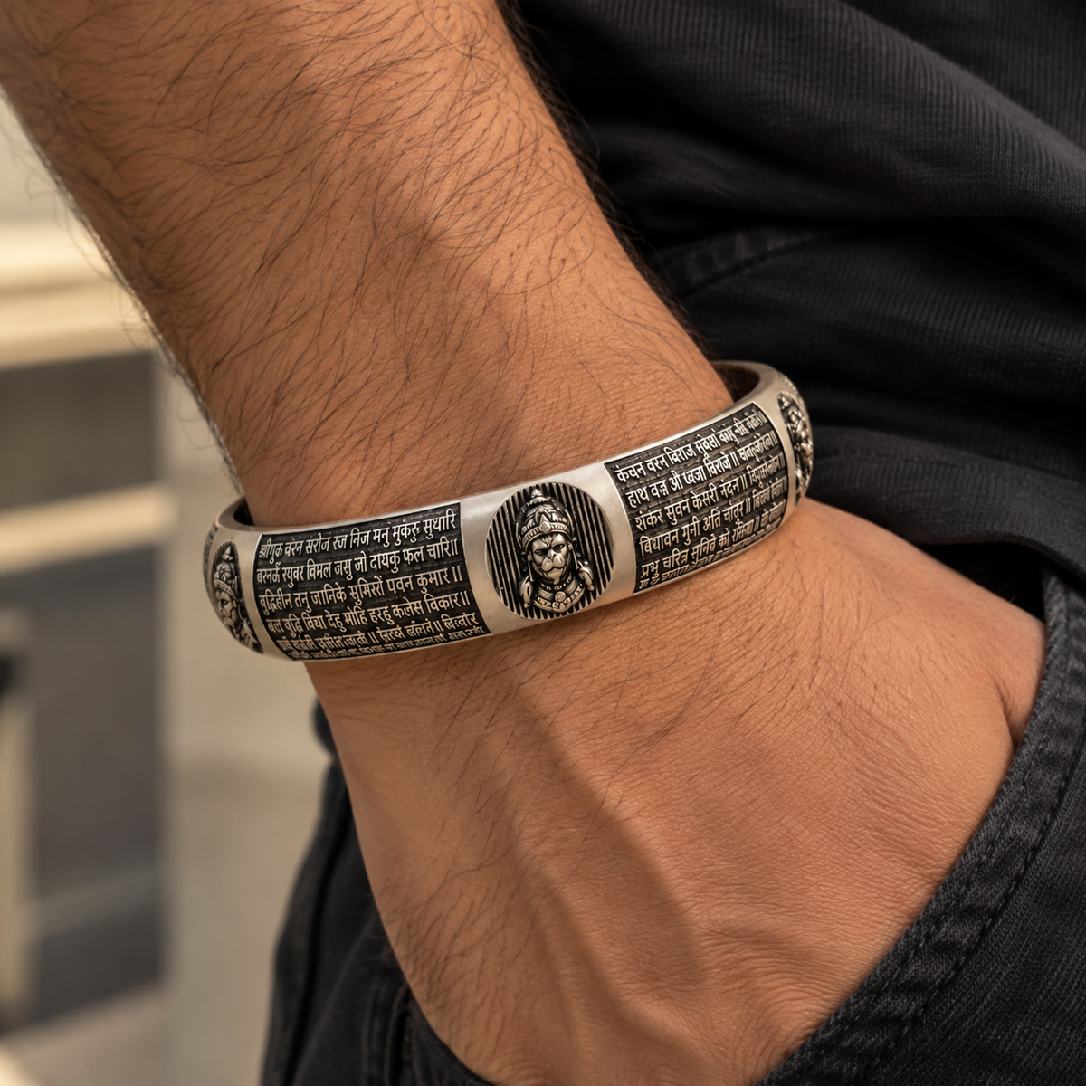 Hanuman Chalisa Kada | 925 Sterling Silver