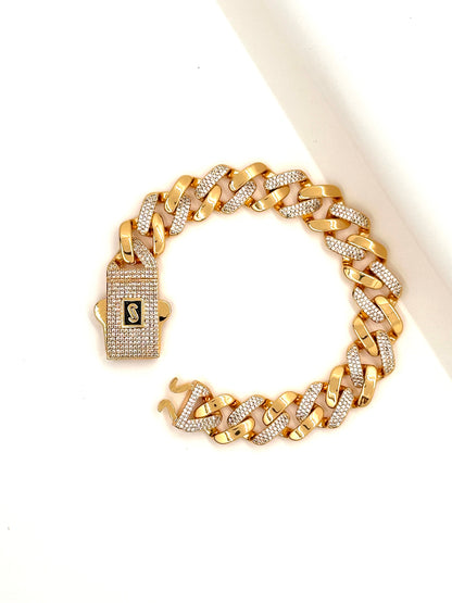 Zircon Studded Cuban Bracelet