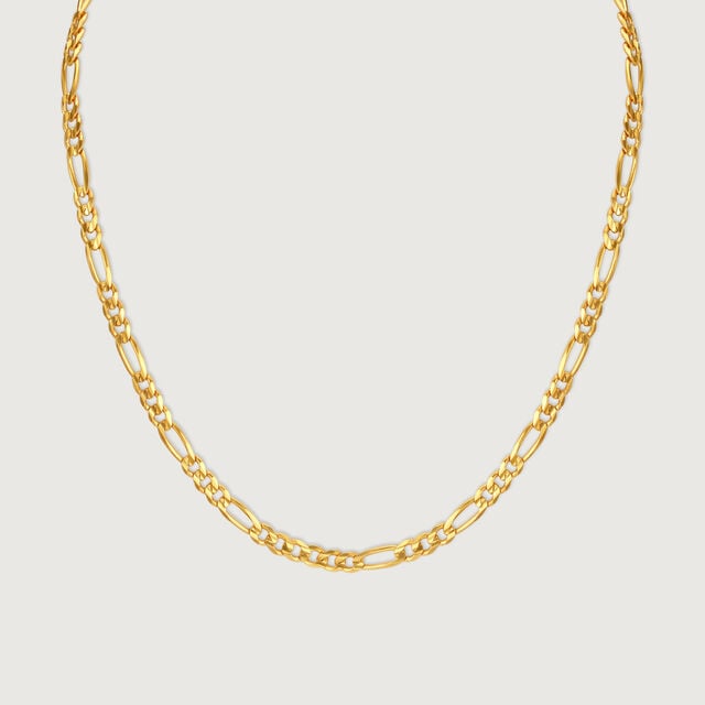 Figaro Link Chain | 22 Kt Gold Plated