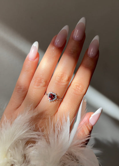 Queen of Hearts Chain Ring | 925 Pure Silver