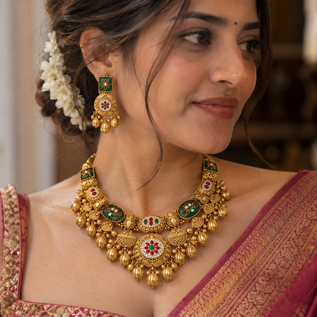 Ornate Temple Set | 925 Sterling Silver