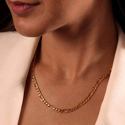 Figaro Link Chain | 22 Kt Gold Plated