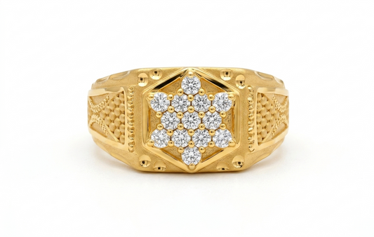 Celestial Hex Ring | 22Kt Gold Plated