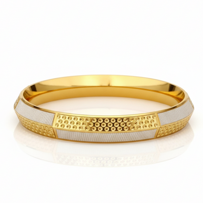 Men's Dual Tone Kada | 22 Kt Gold Plated