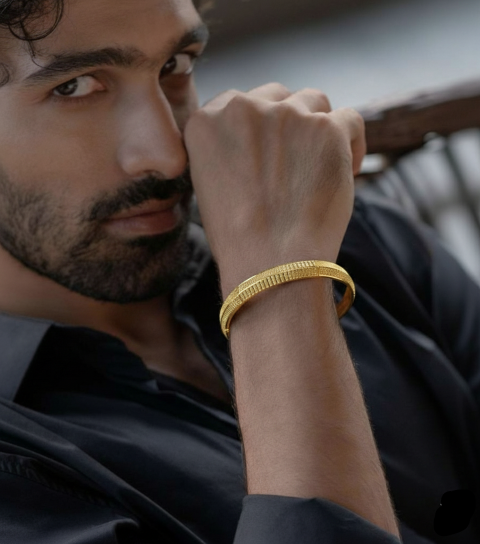 Apex Men's Kada | 22 Kt Gold Plated