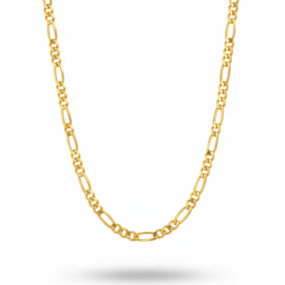 Figaro Link Chain | 22 Kt Gold Plated