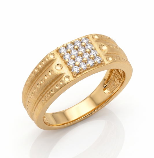 Orion Pave Ring | 22Kt Gold Plated