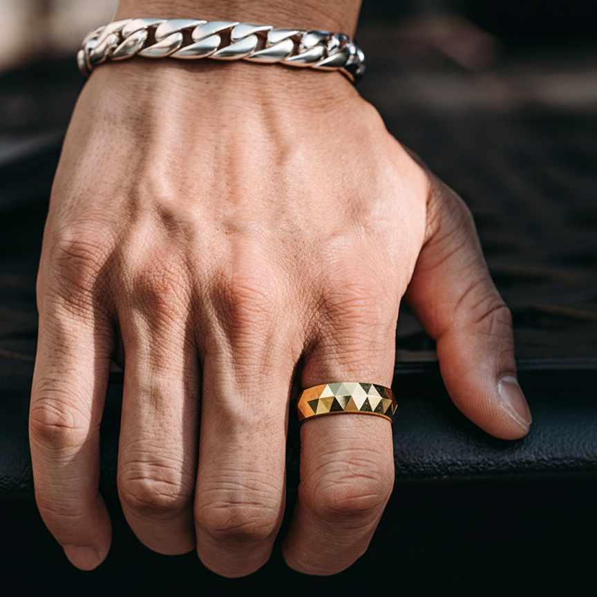 Edge Band Ring | 22 Kt Gold Plated