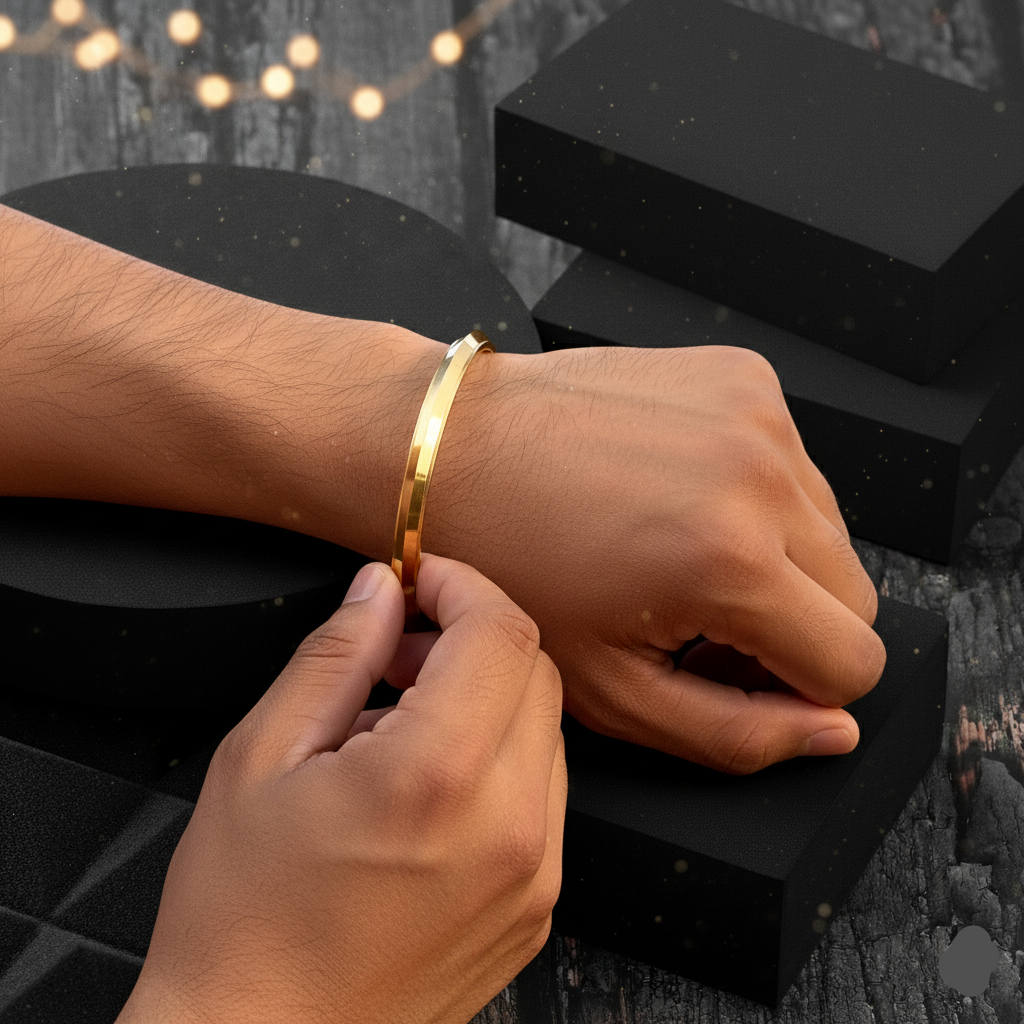 Men's Punjabi Kada | 22kt Gold Plated