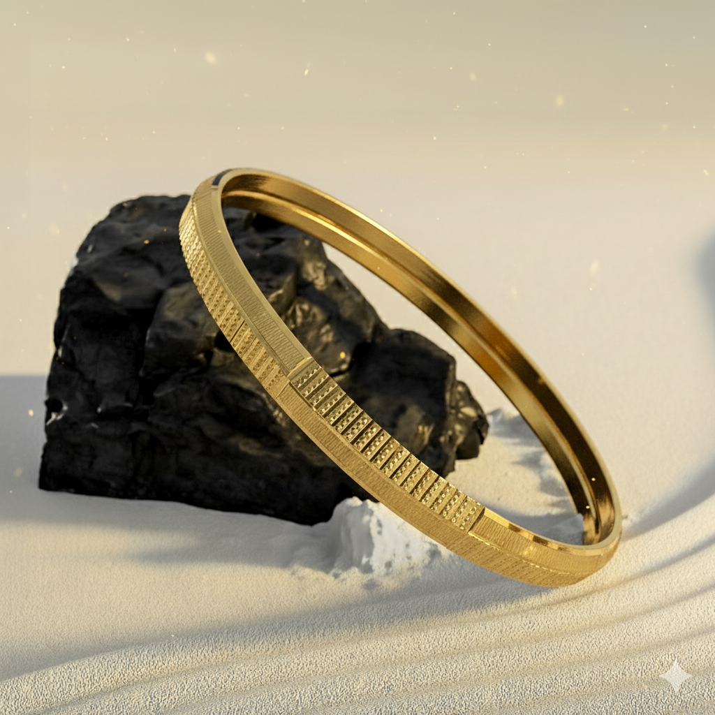 Apex Men's Kada | 22 Kt Gold Plated