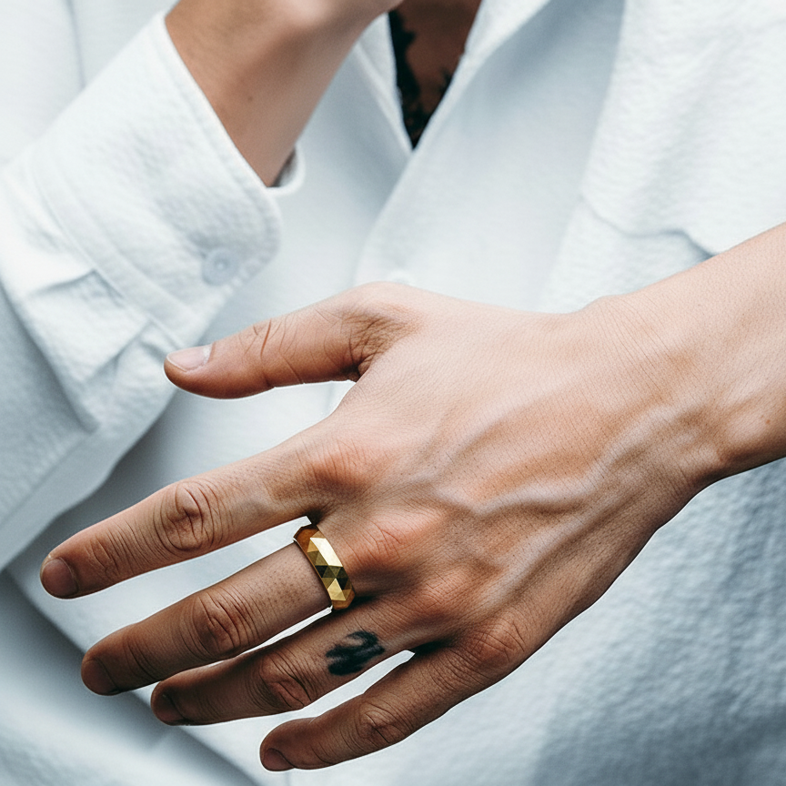 Edge Band Ring | 22 Kt Gold Plated