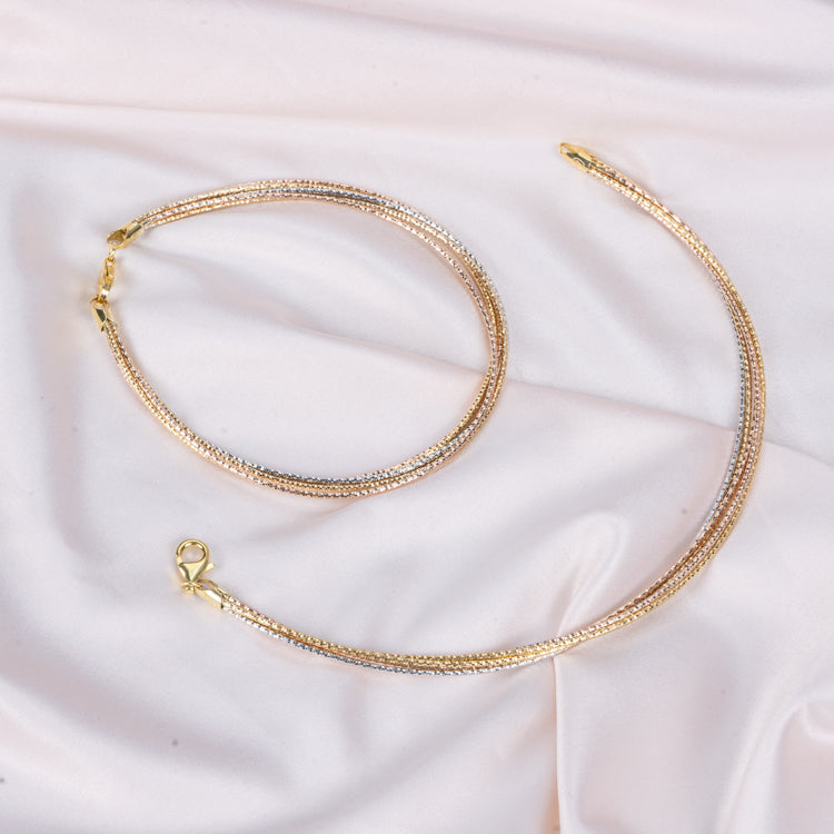 Triple Tone Muti Strand Anklets