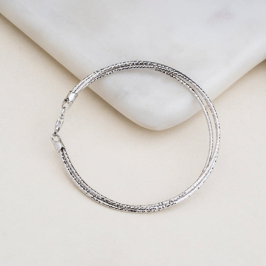 Silver Three Line Bracelet