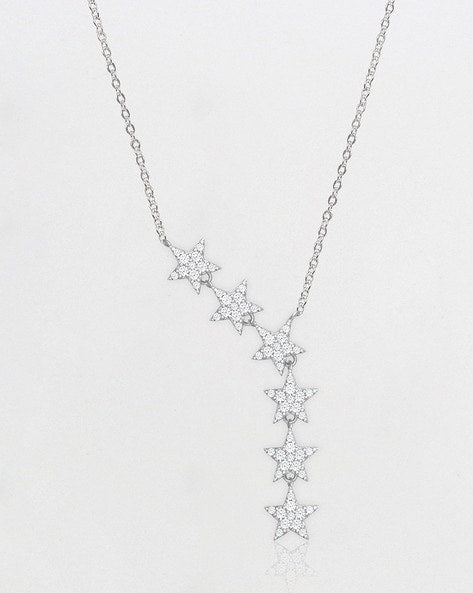 Silver Starry Drop Necklace