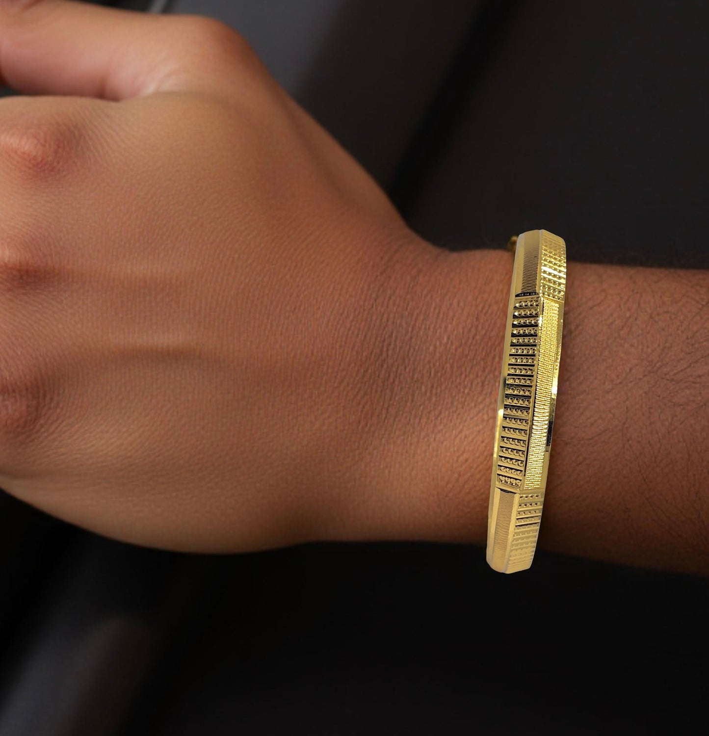 Apex Men's Kada | 22 Kt Gold Plated