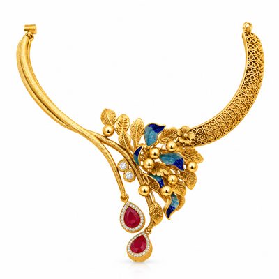 Floral Collar Necklace | 925 Sterling Silver
