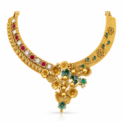 Floral Gemstone Necklace | 925 Sterling Silver