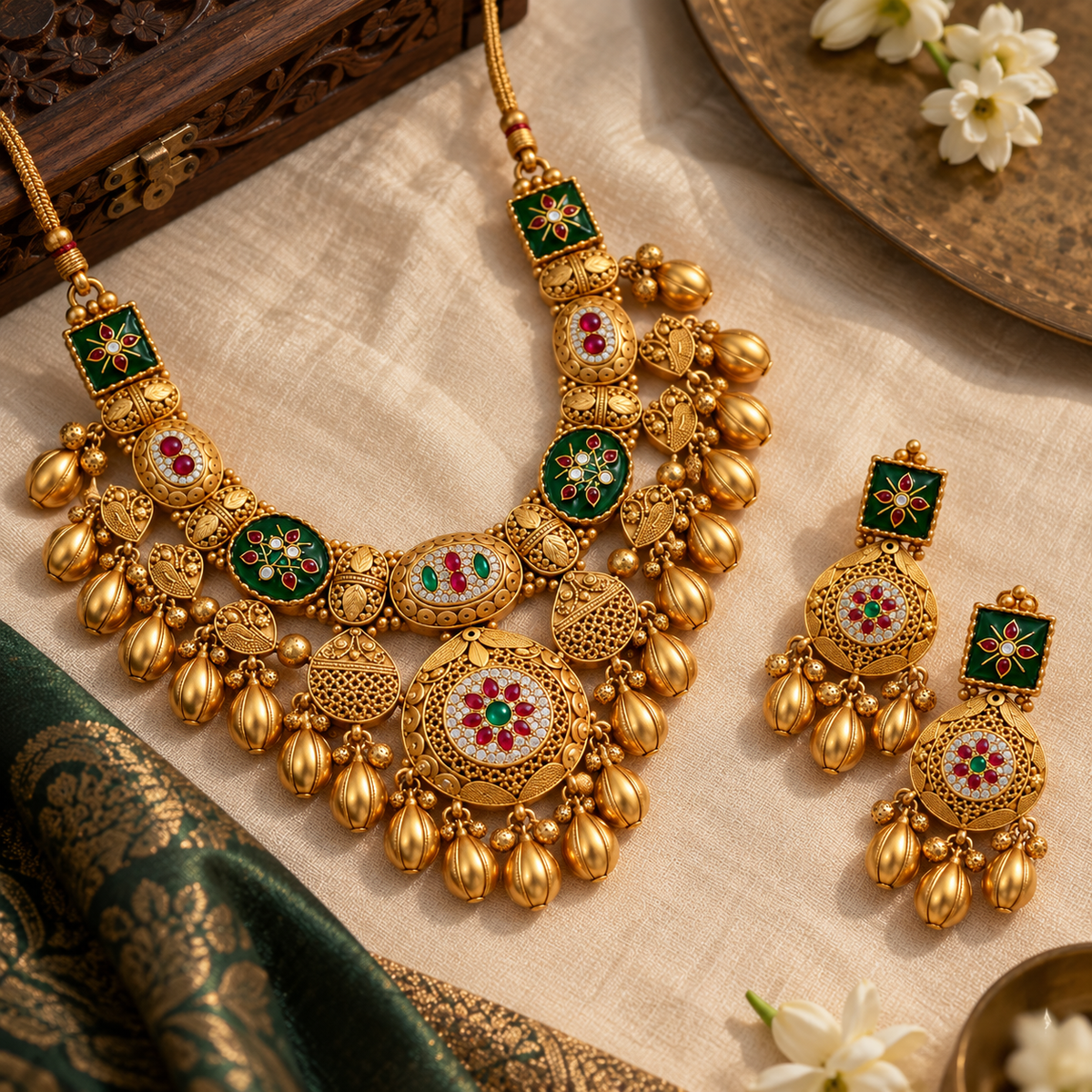 Ornate Temple Set | 925 Sterling Silver