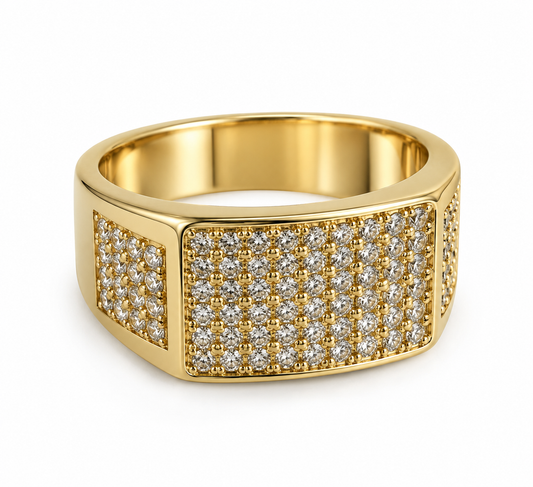 Pave Set Gold Statement Ring
