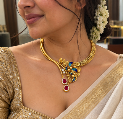 Floral Collar Necklace | 925 Sterling Silver