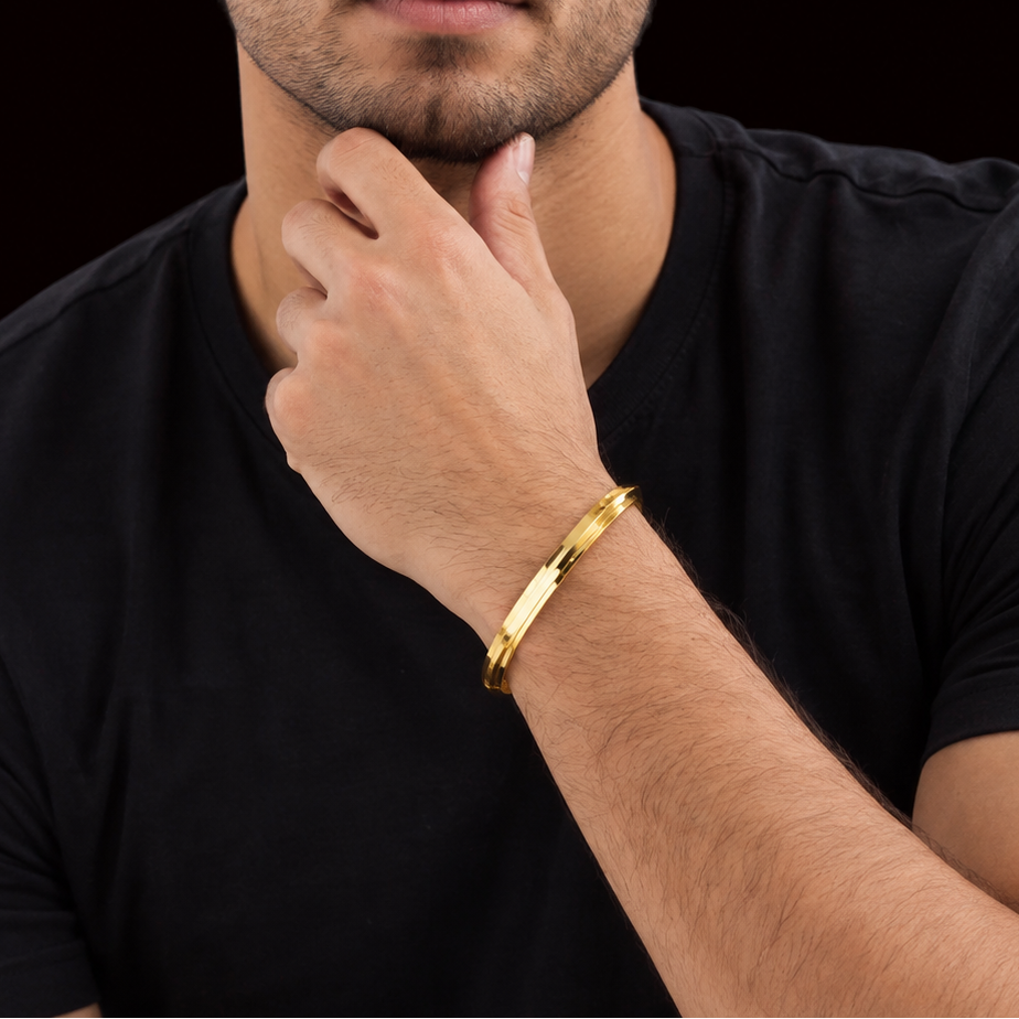 Punjabi Gold Kada | 925 Sterling Silver