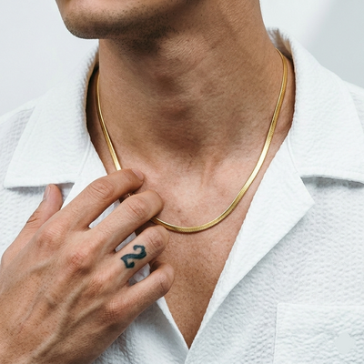 Flat Golden Snake Chain hover image