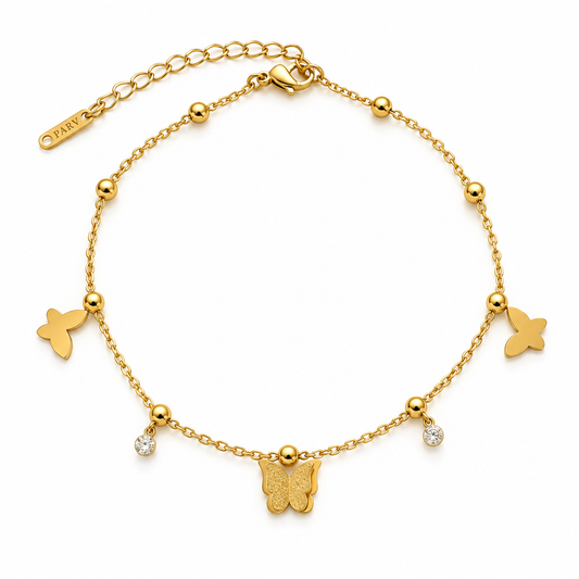 Butterfly Zircon Anklets
