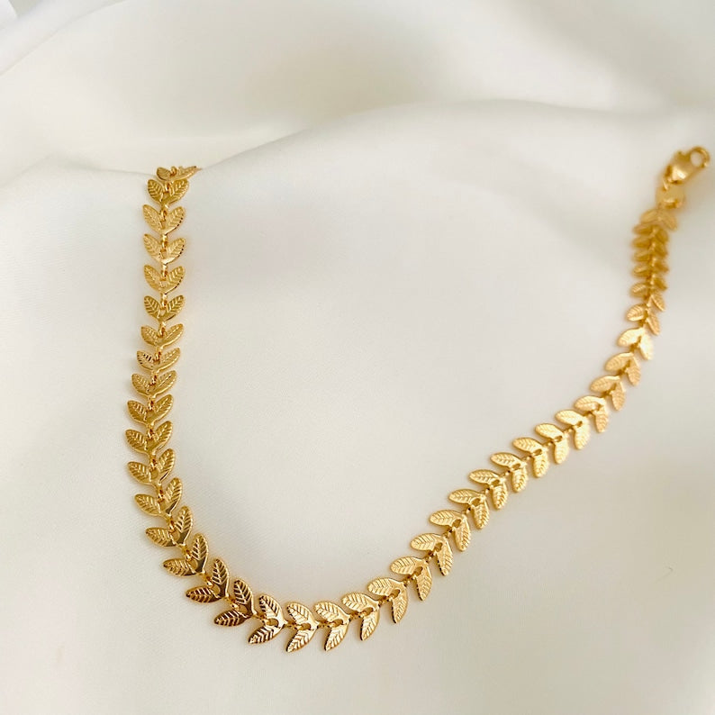 Leaflet Gold Chain | 22 Kt Gold Plated