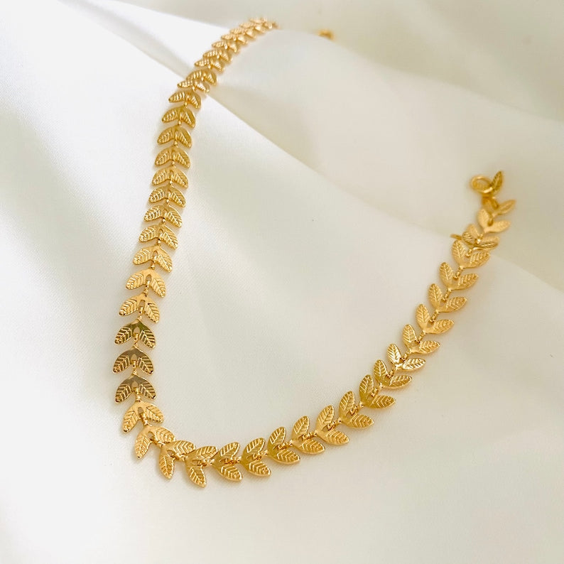 Leaflet Gold Chain | 22 Kt Gold Plated