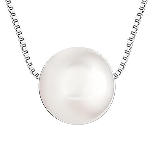 Silver White Pearl Moonlit Cascade Necklace